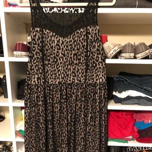 Black Cheetah Lace Dress